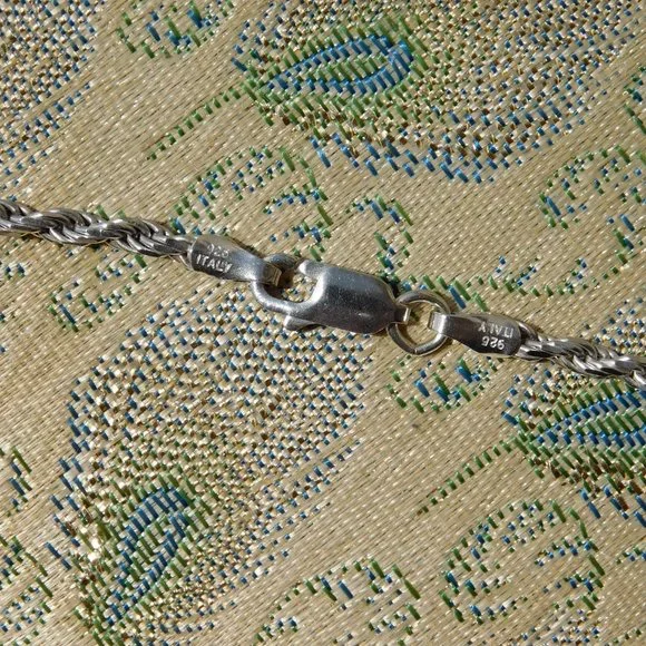 Sterling Silver 3 mm Italian Rope Chain, 18" - Picture 2 of 4
